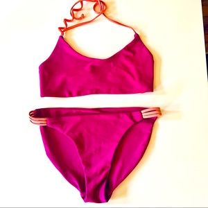 Fuchsia bandeau bikini